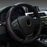 FREESOO Funda Volante Coche Cubierta de Volante Seda de Hielo Antideslizante Transpirable Suave Coche Universal Negro 37…